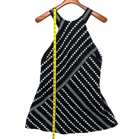 Free People Juni Mini Dress Black White Sleeveless Open Back Adjustable Size S - Picture 8 of 13